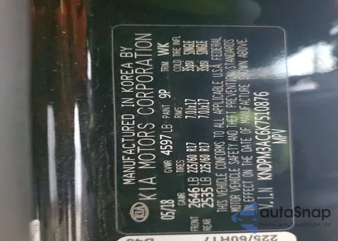 2019 Kia Sportage Lx z USA, uszkodzony, nr VIN KNDPM3AC6K7510876